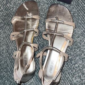 Jennifer Lopez Athena Silver Strappy Sandals